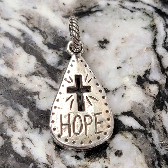 BRIGHTON RETIRED CROSS HOPE TEARDROP CHARM - Picture 3 of 3